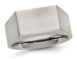 Men's Polished Stainless Steel Signet Ring